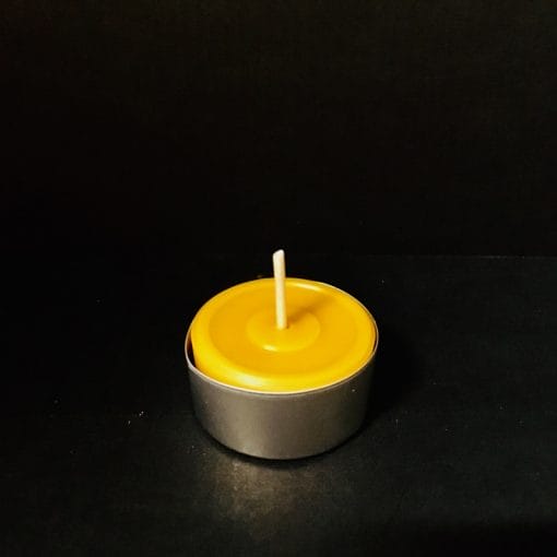 Beeswax Candle Tea Light in Aluminium Bowl