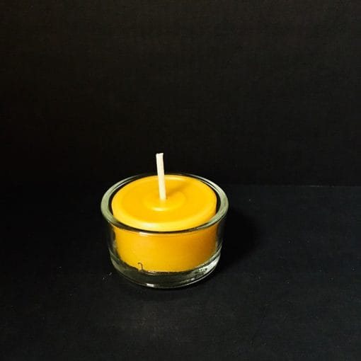 Beeswax Candle Tealight with Glass