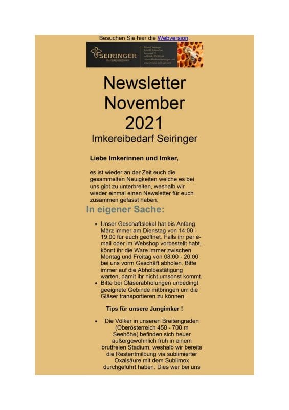 Newsletter November 2021